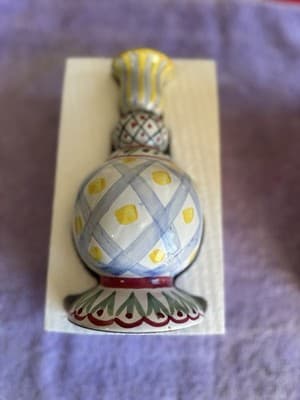 Joyful Collection Hand Painted Ceramic Candle Holder with Box – Made in China - Thumbnail 5