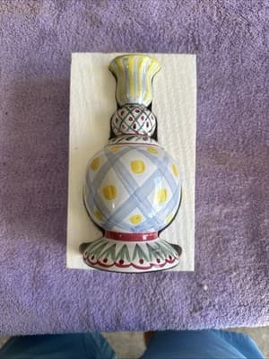 Joyful Collection Hand Painted Ceramic Candle Holder with Box – Made in China - Thumbnail 2