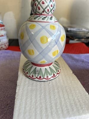 Joyful Collection Hand Painted Ceramic Candle Holder with Box – Made in China - Thumbnail 3