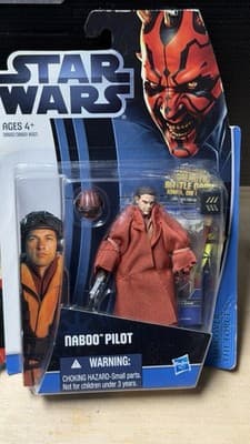 Star Wars Naboo Pilot Action Figure Hasbro 3D Force Carded - Thumbnail 3