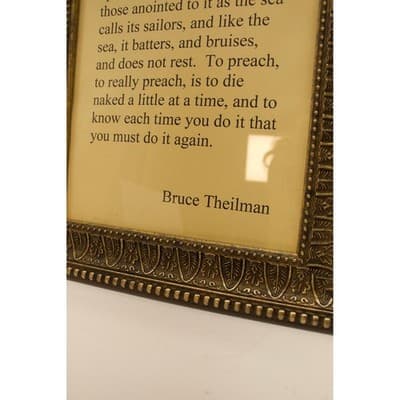 Bruce Theilman Preaching Quote Framed Art Bronze Ornate Tabletop Wall Decor 8x10 - Thumbnail 3