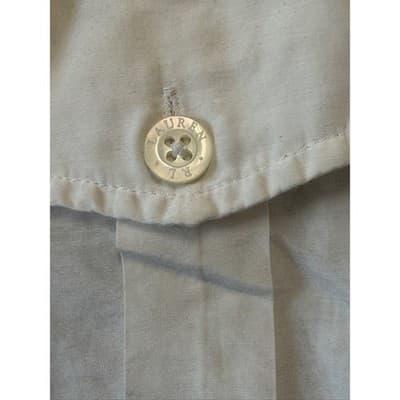 Lauren Ralph Lauren White Utility Button Down Shirt Sheer Safari Jacket Small - Thumbnail 2