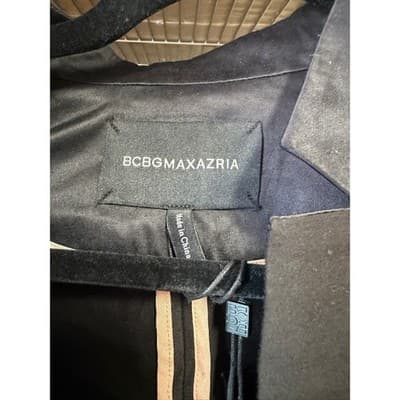 BCBGMAXAZRIA Black Longline Zipper Waist Blazer Jacket 2TX2J19E-BLK XS - Thumbnail 3