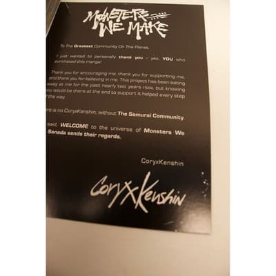 Monsters We Make Vol 01 Manga CoryxKenshin New Edyn Press Sticker & Insert F-4 - Thumbnail 5