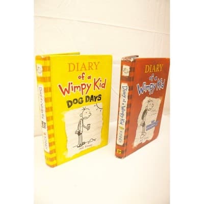 Diary of a Wimpy Kid Books 1 & 4 Dog Days Jeff Kinney Hardcover Set F-5 - Thumbnail 2