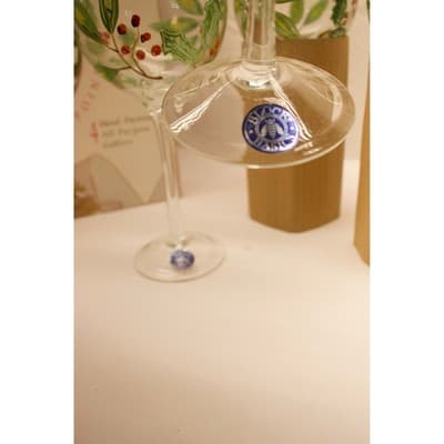 Block Basics Poinsettia Hand Painted All Purpose Goblets Set of 4 Christmas Wine - Thumbnail 7