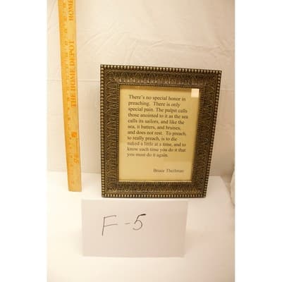 Bruce Theilman Preaching Quote Framed Art Bronze Ornate Tabletop Wall Decor 8x10 - Thumbnail 7