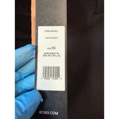 BCBGMAXAZRIA Black Longline Zipper Waist Blazer Jacket 2TX2J19E-BLK XS - Thumbnail 4