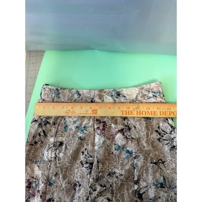 BCBGMAXAZRIA Floral Lace Pencil Skirt Champagne Teal Burgundy Size 2 - Thumbnail 8
