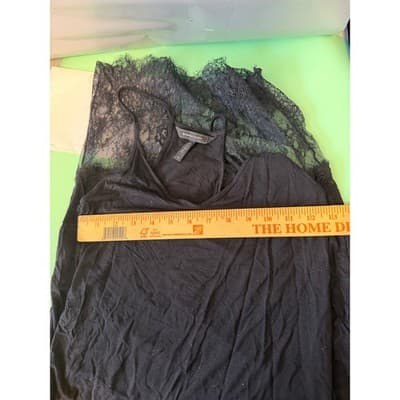 BCBGMAXAZRIA Black Lace Hem Racerback Slip Mini Dress XS - Thumbnail 3