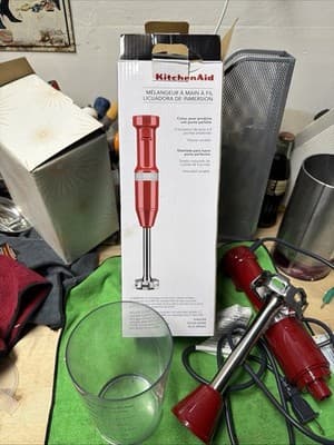 KitchenAid Immersion Hand Blender Red Variable Speed w/ Cup & Box - Thumbnail 13