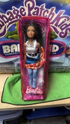 Barbie Fashion Doll Brunette Braided Hair Outfit Mattel New In Case - Thumbnail 2