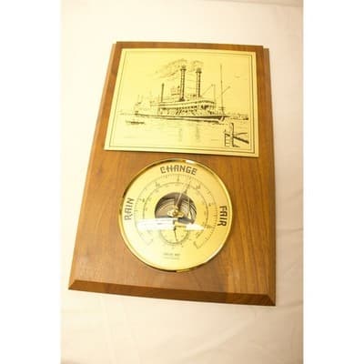 Vintage Highline West Steamboat J.M. White Barometer Thermometer Wood Plaque