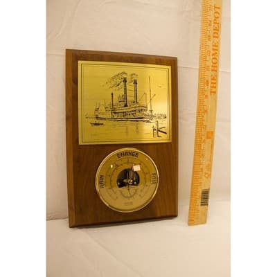 Vintage Highline West Steamboat J.M. White Barometer Thermometer Wood Plaque - Thumbnail 2
