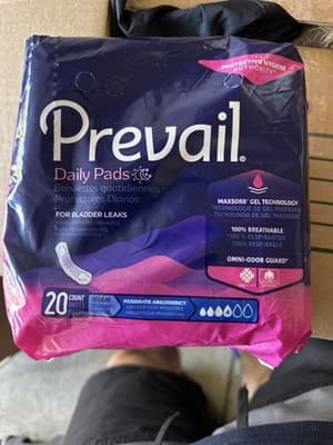 Prevail Daily Pads Moderate Absorbency 20 Count Bladder Leak Protection