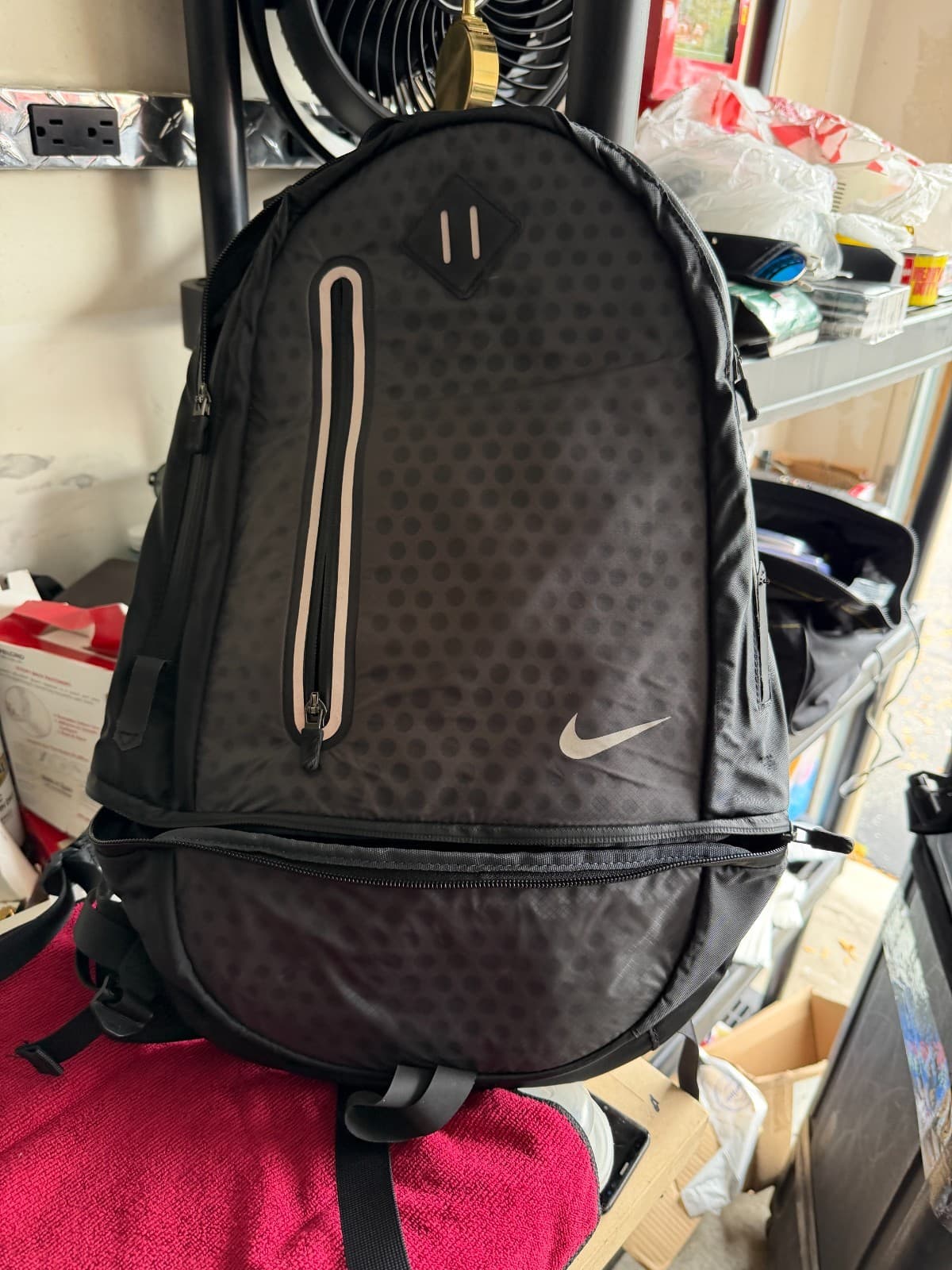 Nike Black Reflective Dotted Backpack – Athletic Gym Laptop Bag