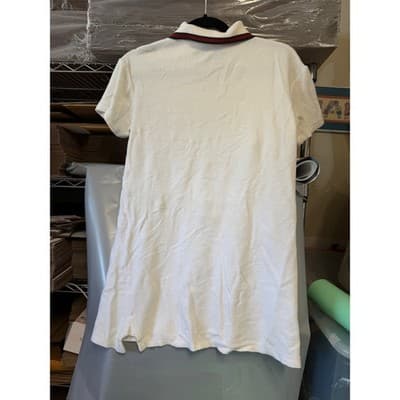 Gucci White Cotton Terry Cloth Polo Shirt Web Stripe Interlocking G Logo Italy - Thumbnail 6