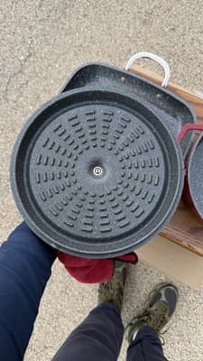 Red Dutch Oven Casserole Pot w Lid + Square Roaster Pan Cookware Set - Thumbnail 5