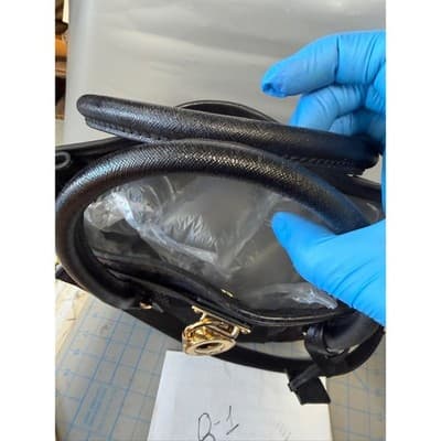 Michael Kors Hamilton Black Mixed Media Calf Hair Croc Embossed Leather Tote Bag - Thumbnail 7