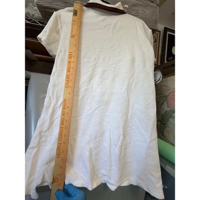 Gucci White Cotton Terry Cloth Polo Shirt Web Stripe Interlocking G Logo Italy - Thumbnail 7