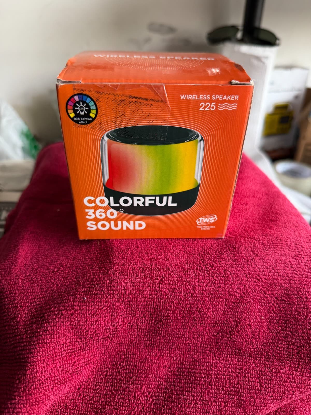Wireless Speaker 225 – RGB Light, 360° Sound, Bluetooth, New in Box