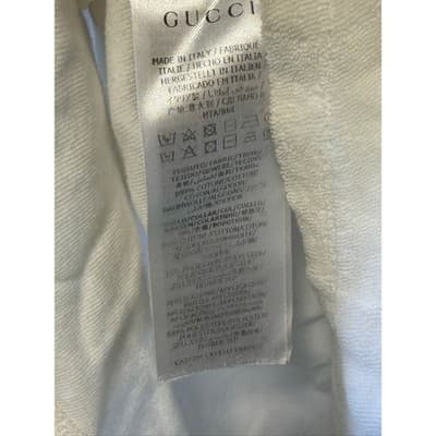 Gucci White Cotton Terry Cloth Polo Shirt Web Stripe Interlocking G Logo Italy - Thumbnail 5