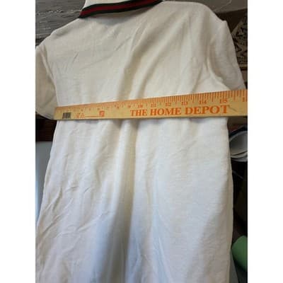 Gucci White Cotton Terry Cloth Polo Shirt Web Stripe Interlocking G Logo Italy - Thumbnail 8