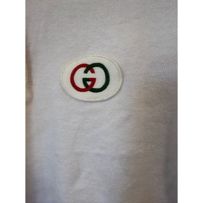 Gucci White Cotton Terry Cloth Polo Shirt Web Stripe Interlocking G Logo Italy - Thumbnail 3