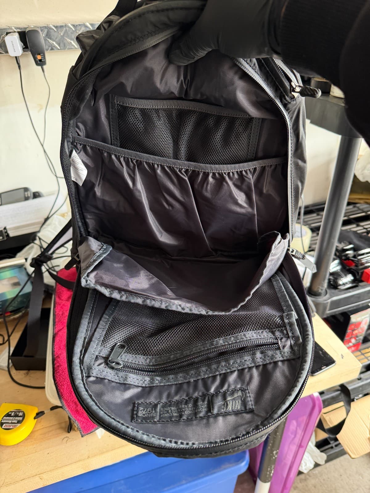 Nike Black Reflective Dotted Backpack – Athletic Gym Laptop Bag - Thumbnail 12