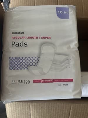 McKesson Pads Regular Length Super 10” Moderate Absorbency 22 Count