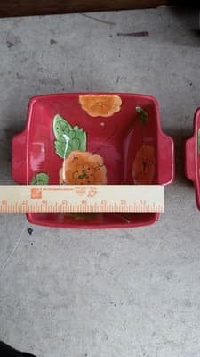 Temptations Set of 2 Square Baking Dishes Poppy Passion Red Ovenware - Thumbnail 3