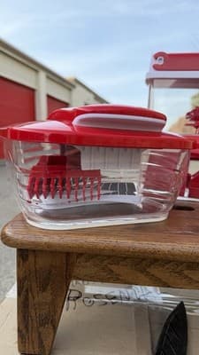 Red Kitchen Chopper Slicer Dicer Container Set Food Prep Storage Lot - Thumbnail 2