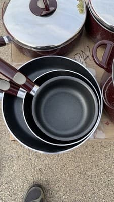 T-fal Armal Cookware Set Pots Pans Lids Burgundy - Thumbnail 7