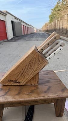 Chicago Cutlery Knife Block Set Wood Handles Chef Utility Paring Steel