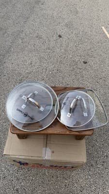 Simply Ming Glass Lid Lot 4 Pc Round & Square Replacement Lids