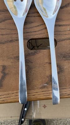 Nambe Salad Serving Set Spoon Fork Stainless Steel 57C Modern Design - Thumbnail 4