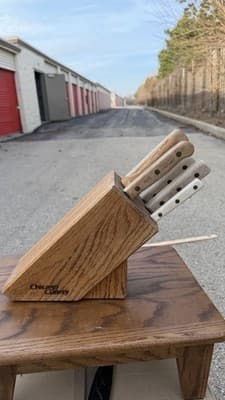 Chicago Cutlery Knife Block Set Wood Handles Chef Utility Paring Steel - Thumbnail 3