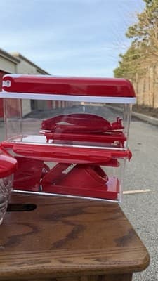 Red Kitchen Chopper Slicer Dicer Container Set Food Prep Storage Lot - Thumbnail 3