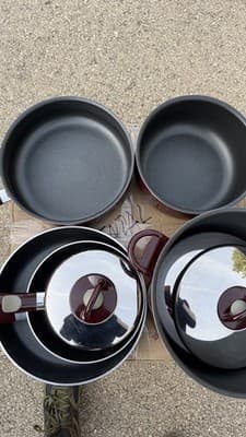 T-fal Armal Cookware Set Pots Pans Lids Burgundy - Thumbnail 10