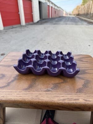 Rachael Ray Purple Stoneware Egg Tray Holder 12 Slot Kitchen Organizer - Thumbnail 2