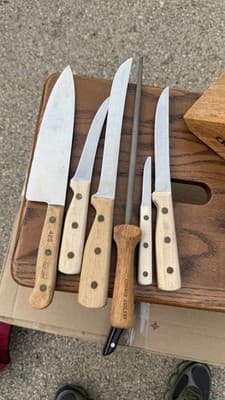 Chicago Cutlery Knife Block Set Wood Handles Chef Utility Paring Steel - Thumbnail 12