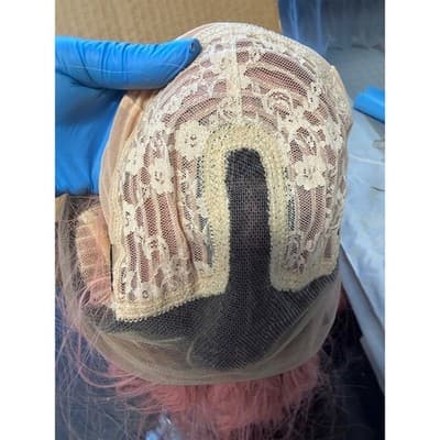 Bellami Rose Pink Ombre Synthetic Lace Front Wig Dark Roots Long Straight B-1 - Thumbnail 5