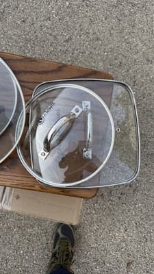 Simply Ming Glass Lid Lot 4 Pc Round & Square Replacement Lids - Thumbnail 2