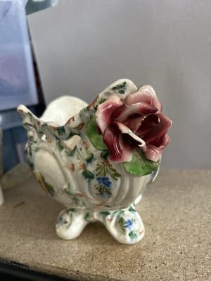 Paul’s Italy Hand Painted Ceramic Set Vase & Candle Holders #4694 - Thumbnail 8