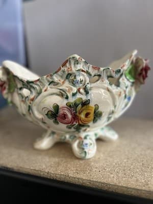 Paul’s Italy Hand Painted Ceramic Set Vase & Candle Holders #4694 - Thumbnail 9