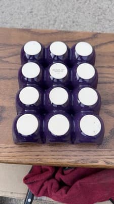 Rachael Ray Purple Stoneware Egg Tray Holder 12 Slot Kitchen Organizer - Thumbnail 5