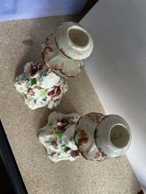 Paul’s Italy Hand Painted Ceramic Set Vase & Candle Holders #4694 - Thumbnail 11