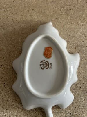 1985 Lefton China Japan Bell & Leaf Dish Pink Dogwood Flower Porcelain Set - Thumbnail 3
