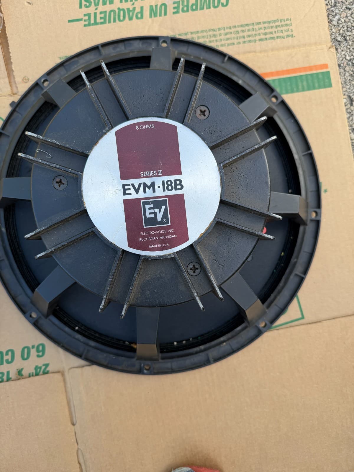 Pair Electro-Voice EVM-18B Series II 18" 8Ω Speakers – Untested - Thumbnail 9