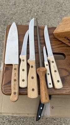 Chicago Cutlery Knife Block Set Wood Handles Chef Utility Paring Steel - Thumbnail 14